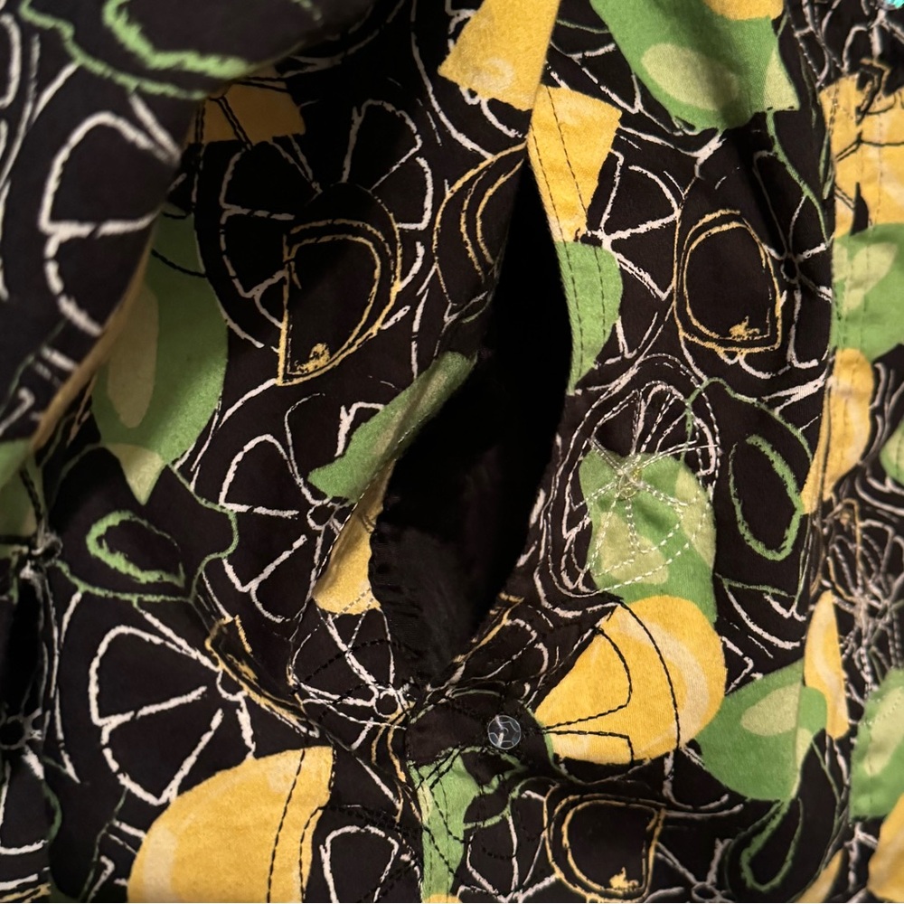 Laura Ashley Woman Sz 2X Lemon Lime Shacket w/ embroider details, buttons, lined - Picture 4 of 7